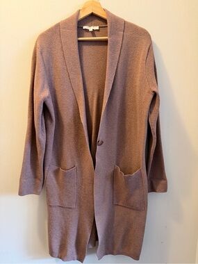 cleo Open-Front Trench Coatigan in Mauve